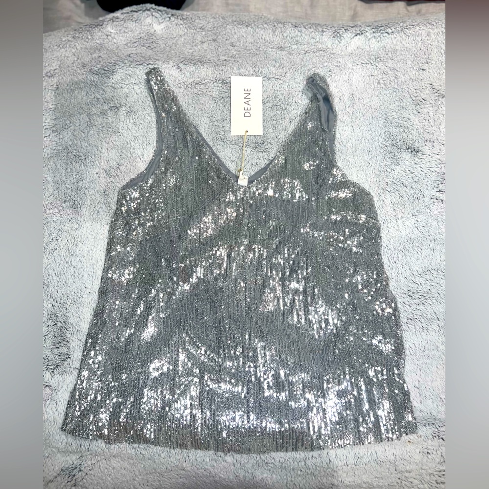 Deane Sequin Silver Top